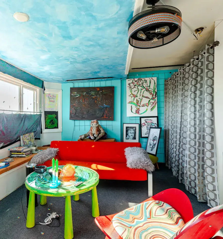 red couch in the 420 room